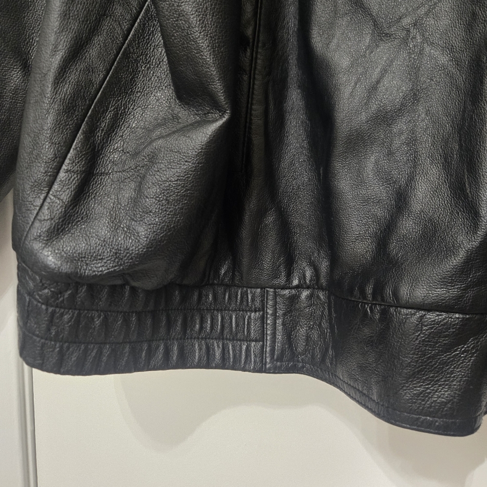 Harbor Bay Genuine Leather Black Biker Outlaw Jacket 4XL Tall - Picture 2 of 11